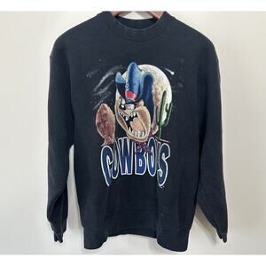 Vintage Dallas Cowboys Taz Looney Tunes‎ Sweatshirt Size Large NFL Salem 1993